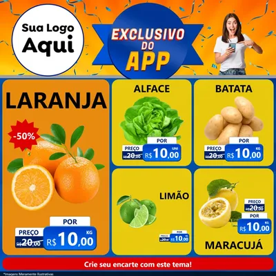 Modelo de Rede Social para Feed Facebook com o tema Exclusivo do Aplicativo para Hortifrúti