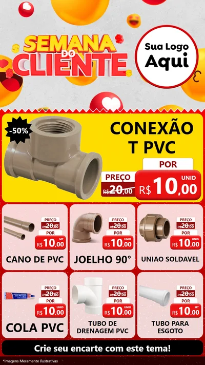 Modelo de Rede Social para Stories com o tema Semana do Cliente para Tubos e conexões