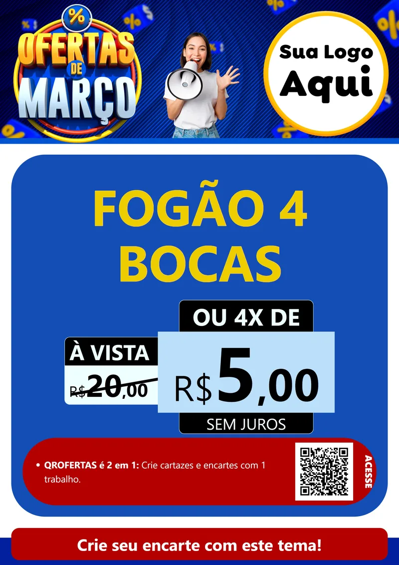 Modelo de Cartaz para Cartaz A4 Vertical com o tema Ofertas de Março para Móveis e Eletro
