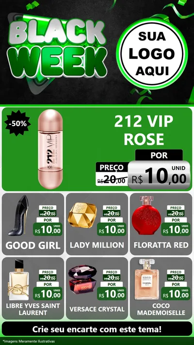 Modelo de Rede Social para Stories com o tema Black Week para Perfumes