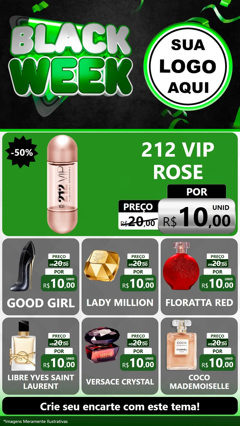 Modelo de Rede Social para Stories com o tema Black Week para Perfumes