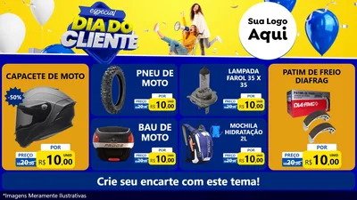 Modelo de TV para TV Horizontal com o tema Especial Dia do Cliente para Moto peças