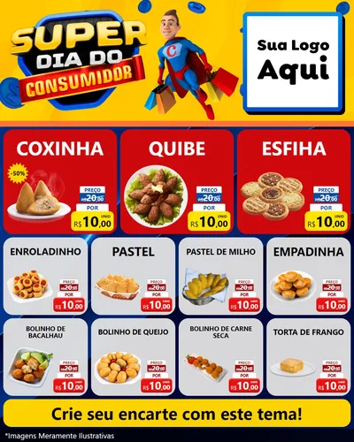 Modelo de Rede Social para Feed Instagram com o tema Super Dia do Consumidor para Salgadaria