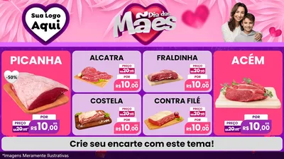 Modelo de TV para TV Horizontal com o tema Dia das Mães para Açougue