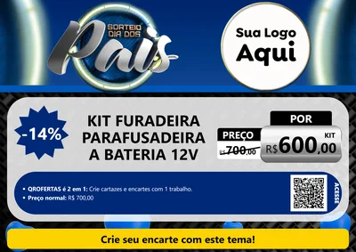 Modelo de Cartaz para Cartaz A4 Horizontal com o tema Sorteio Dia Dos Pais para Maquinas e Ferramentas