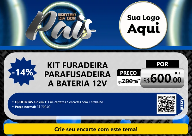 Modelo de Cartaz para Cartaz A4 Horizontal com o tema Sorteio Dia Dos Pais para Maquinas e Ferramentas