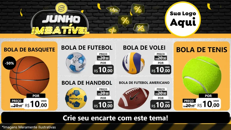 Modelo de TV para TV Horizontal com o tema Junho Imbatível para Artigos Esportivos