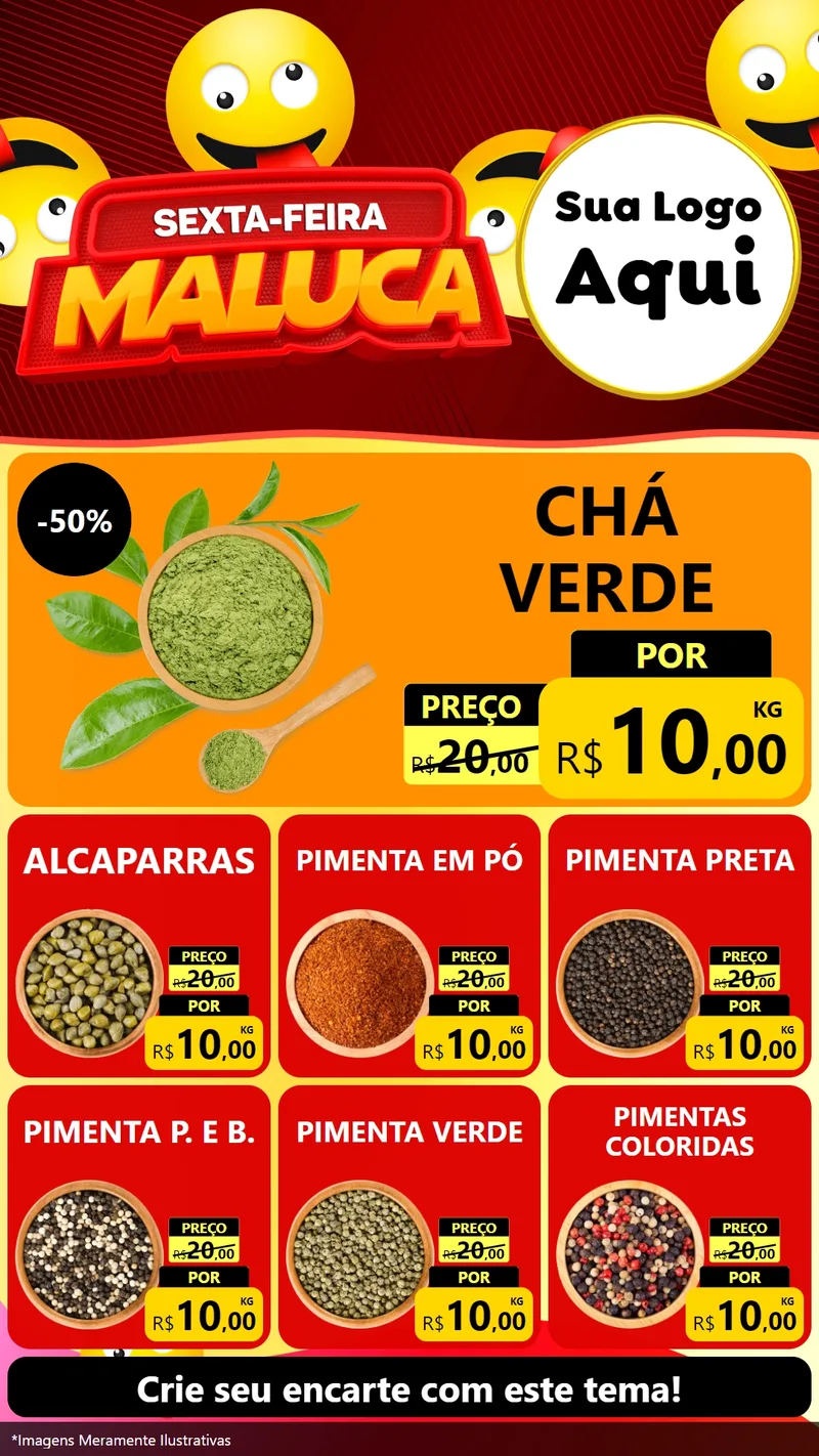 Modelo de Rede Social para Stories com o tema Sexta-feira Maluca para Produtos Naturais