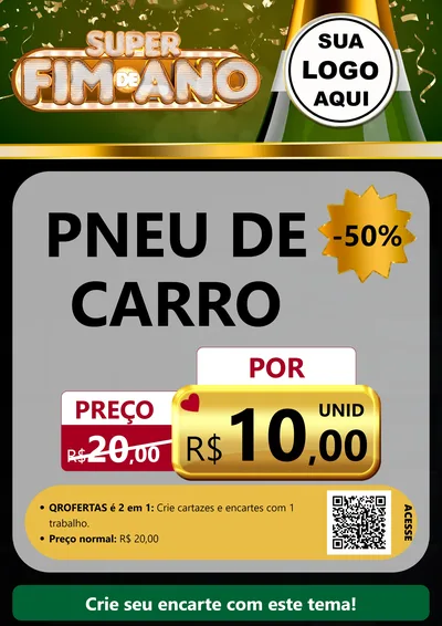Modelo de Cartaz para Cartaz A4 Vertical com o tema Super Fim de Ano para Auto peças