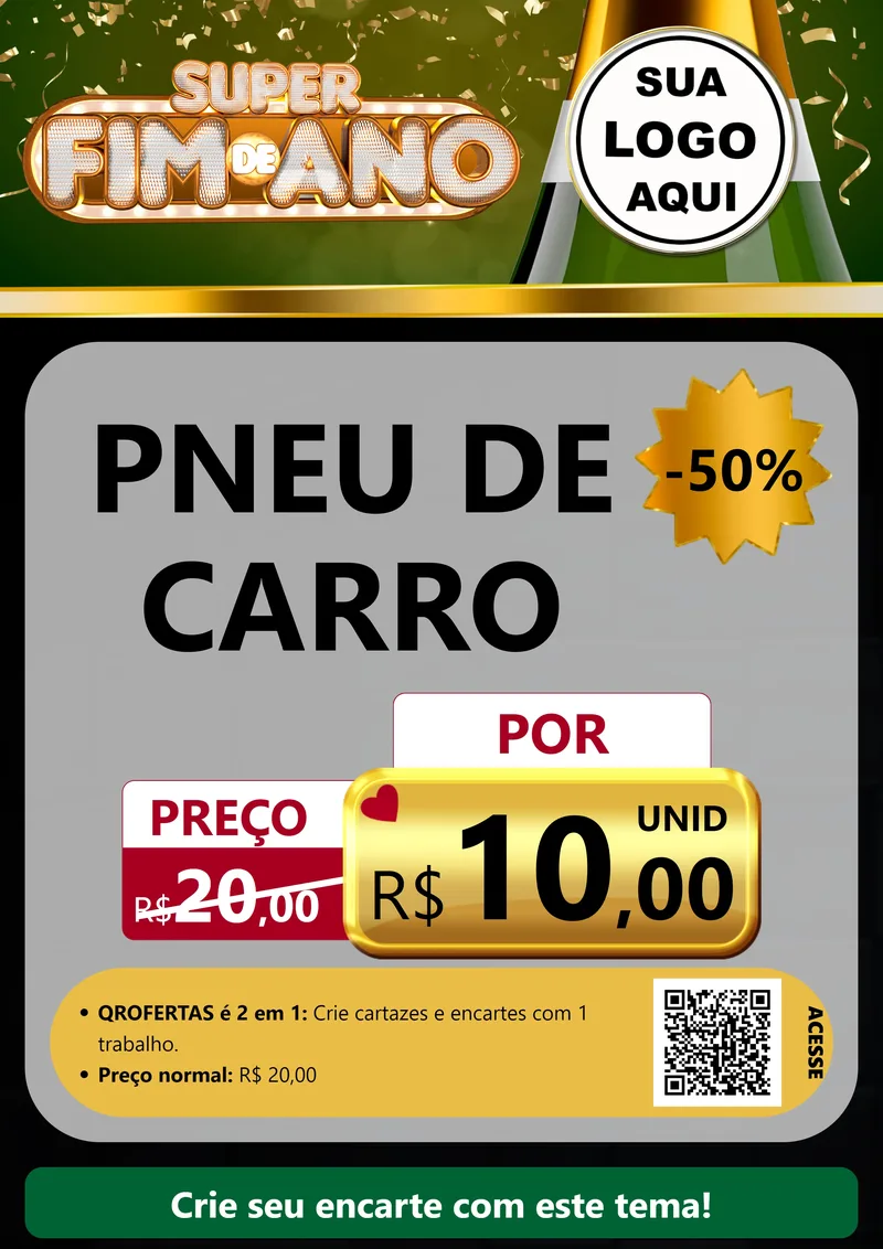 Modelo de Cartaz para Cartaz A4 Vertical com o tema Super Fim de Ano para Auto peças