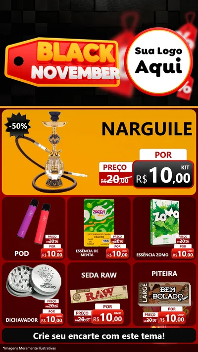 Modelo de Rede Social para Stories com o tema Black November para Tabacaria