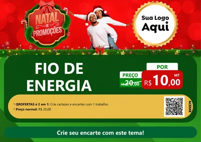 Modelo de Cartaz para Cartaz A4 Horizontal com o tema Natal de Promoções para Materiais Elétricos