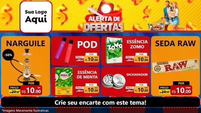 Modelo de TV para TV Horizontal com o tema Alerta de Ofertas para Tabacaria