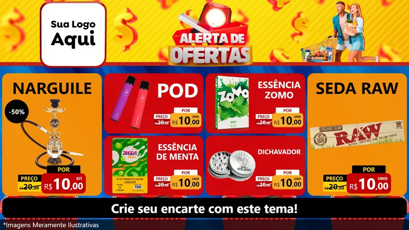 Modelo de TV para TV Horizontal com o tema Alerta de Ofertas para Tabacaria