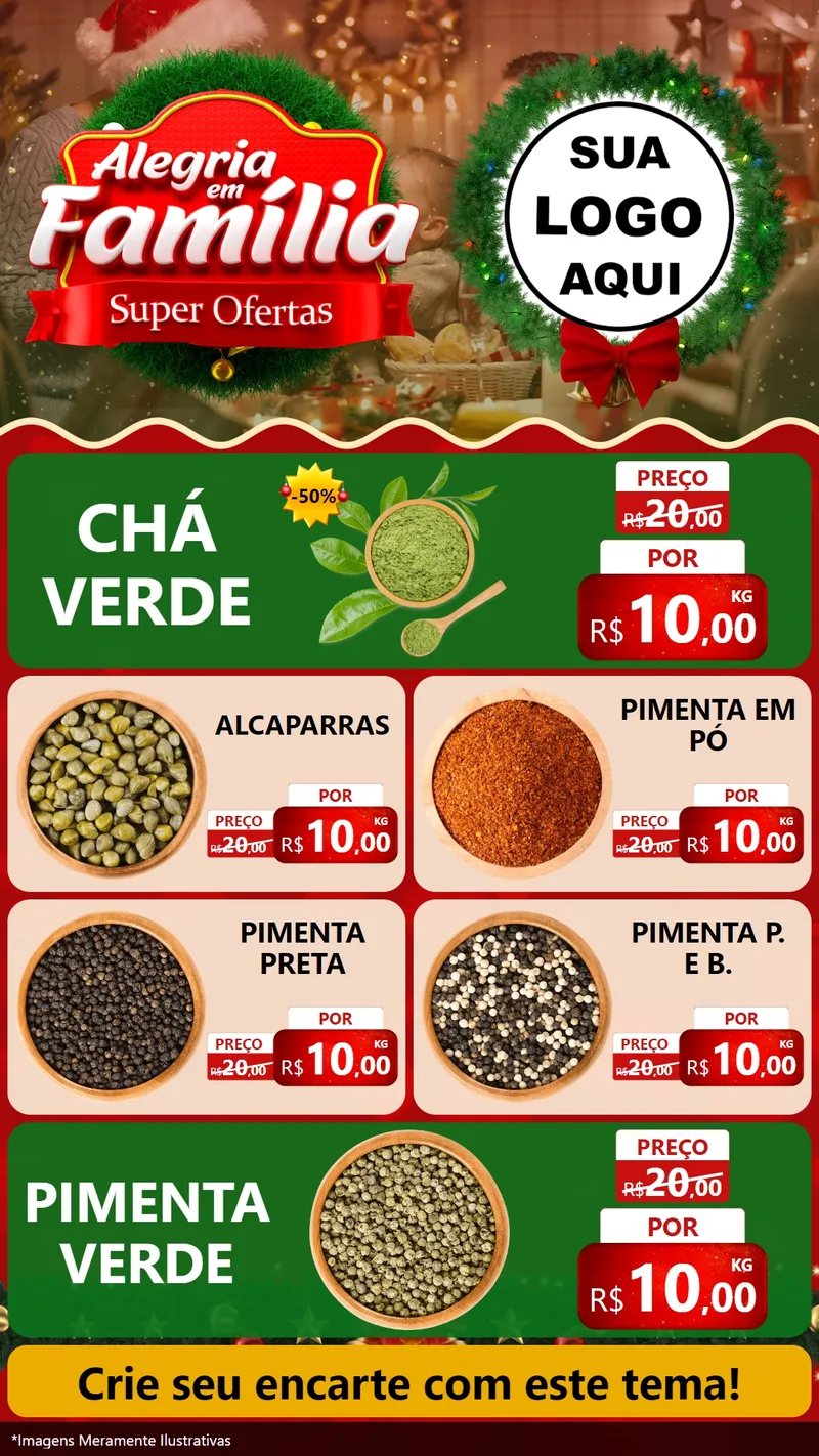 Modelo de TV para TV Vertical com o tema Alegria Em Família - Super Ofertas para Produtos Naturais