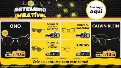 Modelo de TV para TV Horizontal com o tema Setembro Imbatível para Óticas