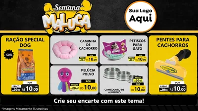 Modelo de TV para TV Horizontal com o tema Semana Maluca para Pet Shop