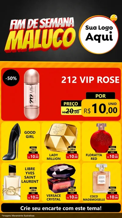 Modelo de Rede Social para Stories com o tema Final de Semana Maluco para Perfumes