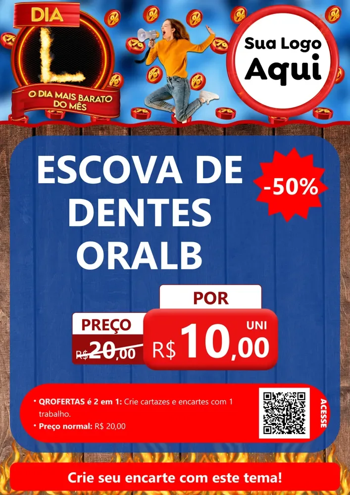 Modelo de Cartaz para Cartaz A4 Vertical com o tema Dia L - O Dia Mais Barato Do Mês para Higiene Pessoal