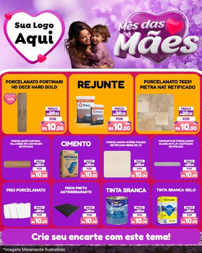 Modelo de Rede Social para Feed Instagram com o tema Mês das Mães para Pisos e revestimentos