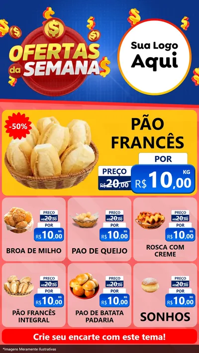 Modelo de Rede Social para Stories com o tema Ofertas Da Semana para Padaria