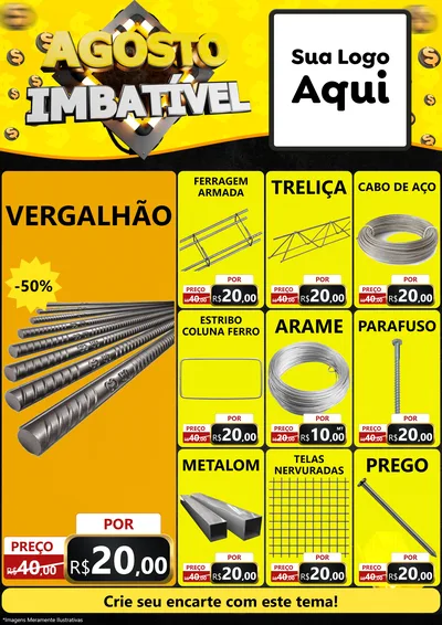 Modelo de Encarte para Encarte A4 Vertical com o tema Agosto Imbatível para Ferragens