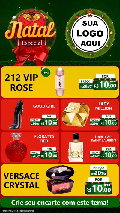 Modelo de TV para TV Vertical com o tema Natal Especial para Perfumes