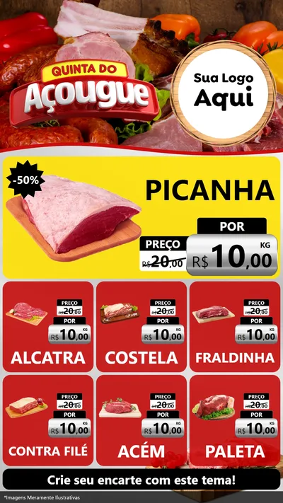 Modelo de Rede Social para Stories com o tema Quinta do Açougue para Açougue