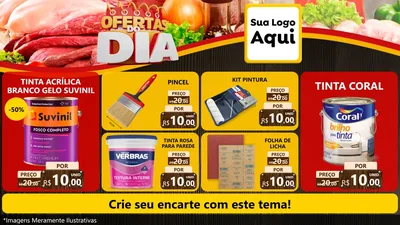 Modelo de TV para TV Horizontal com o tema Ofertas do Dia para Tintas e Ferramentas