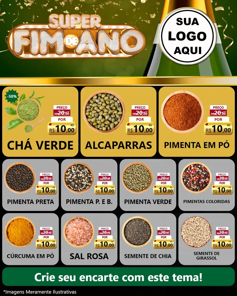 Modelo de Rede Social para Feed Instagram com o tema Super Fim de Ano para Produtos Naturais