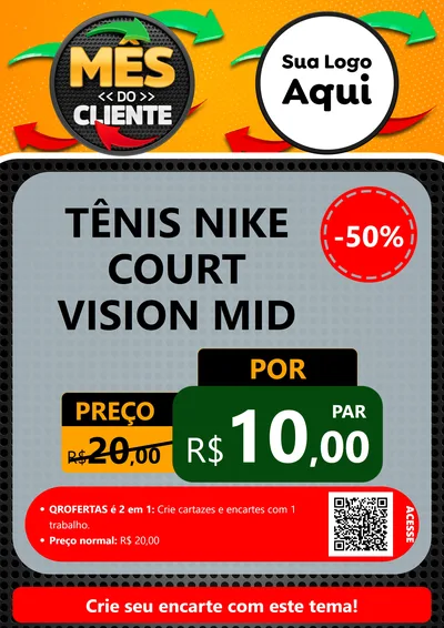 Modelo de Cartaz para Cartaz A4 Vertical com o tema Mês do Cliente para Calçados