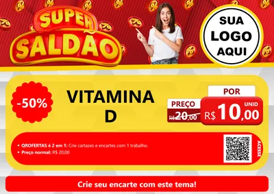 Modelo de Cartaz para Cartaz A4 Horizontal com o tema Super Saldão para Farmácia
