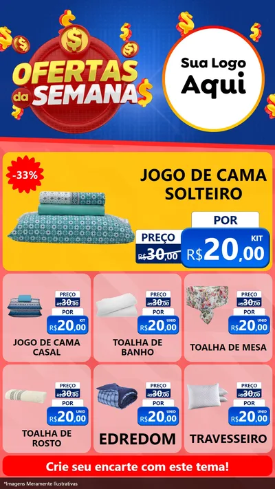 Modelo de Rede Social para Stories com o tema Ofertas Da Semana para Cama, Mesa e Banho