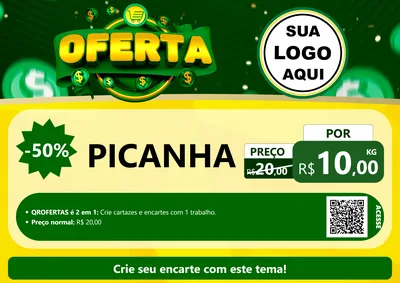 Modelo de Cartaz para Cartaz A4 Horizontal com o tema Oferta para Açougue