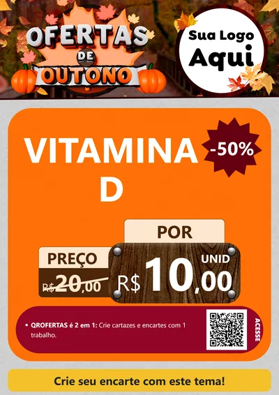 Modelo de Cartaz para Cartaz A4 Vertical com o tema Ofertas de Outono para Farmácia