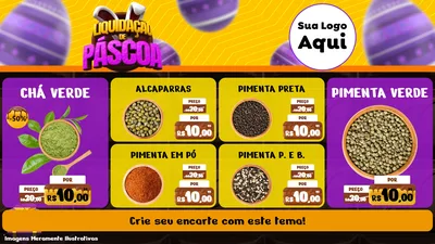 Modelo de TV para TV Horizontal com o tema Liquidação de Páscoa para Produtos Naturais