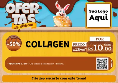 Modelo de Cartaz para Cartaz A4 Horizontal com o tema Ofertas de Páscoa para Suplementos alimentares