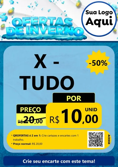 Modelo de Cartaz para Cartaz A4 Vertical com o tema Ofertas de Inverno para Hamburgueria