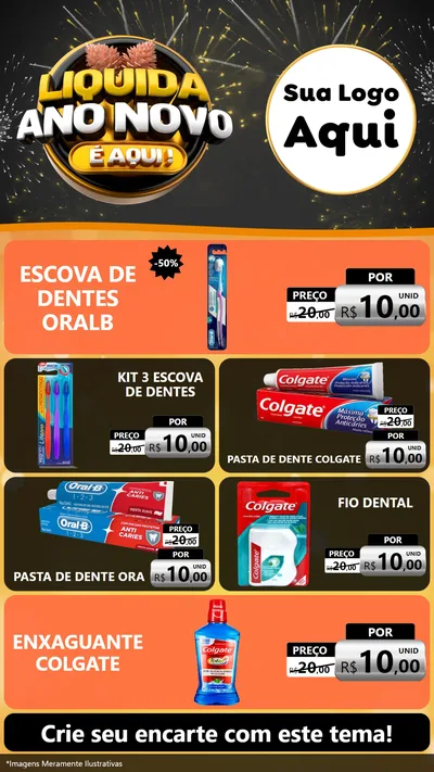 Modelo de TV para TV Vertical com o tema Liquida Ano Novo É Aqui! para Higiene Pessoal