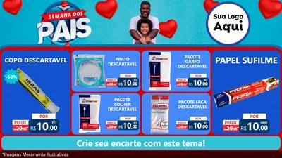 Modelo de TV para TV Horizontal com o tema Semana Dos Pais para Embalagens