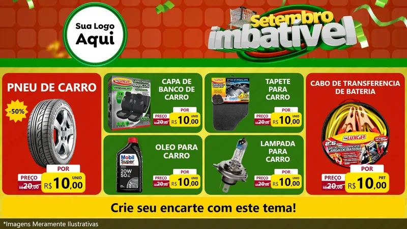 Modelo de TV para TV Horizontal com o tema Setembro Imbatível para Auto peças