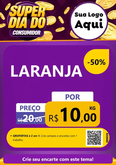 Modelo de Cartaz para Cartaz A4 Vertical com o tema Super Dia do Consumidor para Hortifrúti