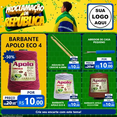 Modelo de Rede Social para Feed Facebook com o tema Proclamação da República para Armarinho e Aviamentos