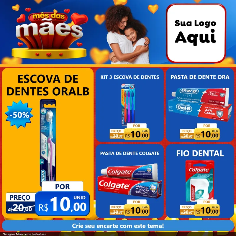 Modelo de Rede Social para Feed Facebook com o tema Mês das Mães para Higiene Pessoal