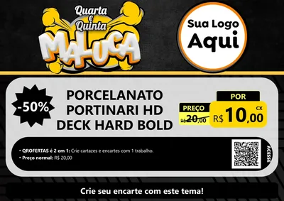 Modelo de Cartaz para Cartaz A4 Horizontal com o tema Quarta e Quinta Maluca para Pisos e revestimentos