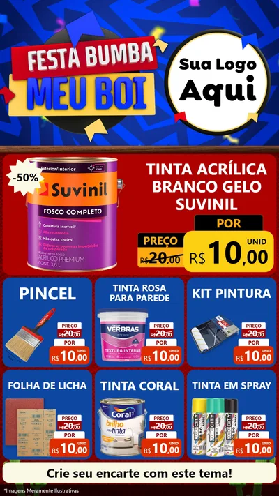 Modelo de Rede Social para Stories com o tema Festa Bumba meu Boi para Tintas e Ferramentas