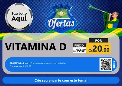 Modelo de Cartaz para Cartaz A4 Horizontal com o tema Ofertas (Futebol) para Farmácia