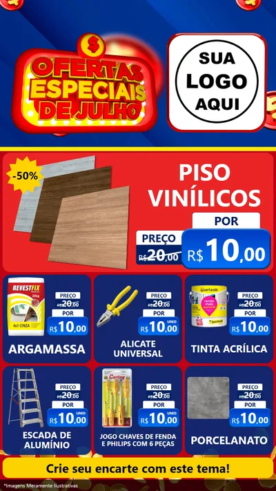 Modelo de Rede Social para Stories com o tema Ofertas Especiais de Julho para Material para Construção