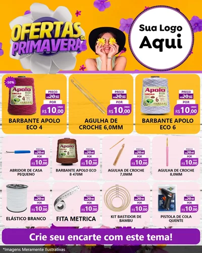 Modelo de Rede Social para Feed Instagram com o tema Ofertas Da Primavera para Armarinho e Aviamentos