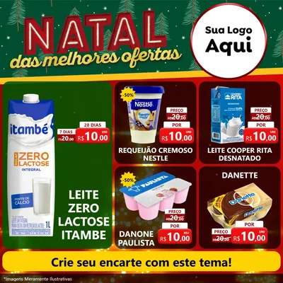 Modelo de Rede Social para Feed Facebook com o tema Natal das Melhores Ofertas para Frios e Laticínios